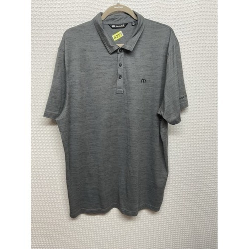 Travis Mathew Gray Heater Wayzata CC Logo Short Slv Golf Polo Shirt Men 2XL Peru